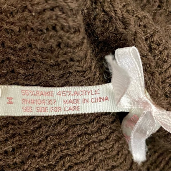 Derek Heart Women's Knit Turtleneck Sweater M Solid Brown Cap Sleeves Hip Length - Picture 5 of 8